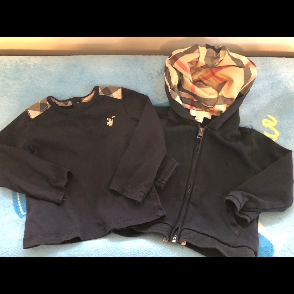 Authentic Boys Burberry hoodie and long sleeve tee